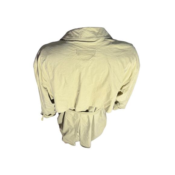 Vintage 1980s Bugatti Germany Trench Coat Khaki Belted Raincoat 54 Iridescent - Picture 5 of 7